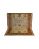 Tappeto Ziegler Farahan 191x153cm annodato a mano con campo beige e bordura rosso mattone decorata da motivi floreali.