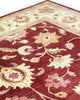 Tappeto Farahan Ziegler 346x272 cm con motivo floreale rosso, beige e oro, annodato a mano con lana pregiata e ordito in cotone robusto.