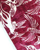 Tappeto moderno 233x177 cm Persia con fondo bordeaux e motivi di uccelli in avorio, annodato a mano in lana e cotone.