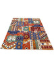 Tappeto moderno 241x173 cm Afghanistan, patchwork multicolore con motivi geometrici, tramato ed annodato a mano.