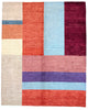 Tappeto moderno 200x150 cm, design "Color Block" con colori vivaci, annodato a mano, certificato di autenticità incluso.