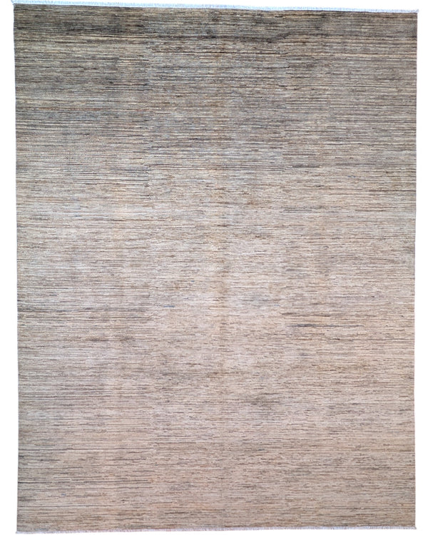 Tappeto moderno "Armonie Naturali", 357x273 cm, fondo beige con sfumature tono su tono, design semplice e contemporaneo, certificato di autenticità incluso.