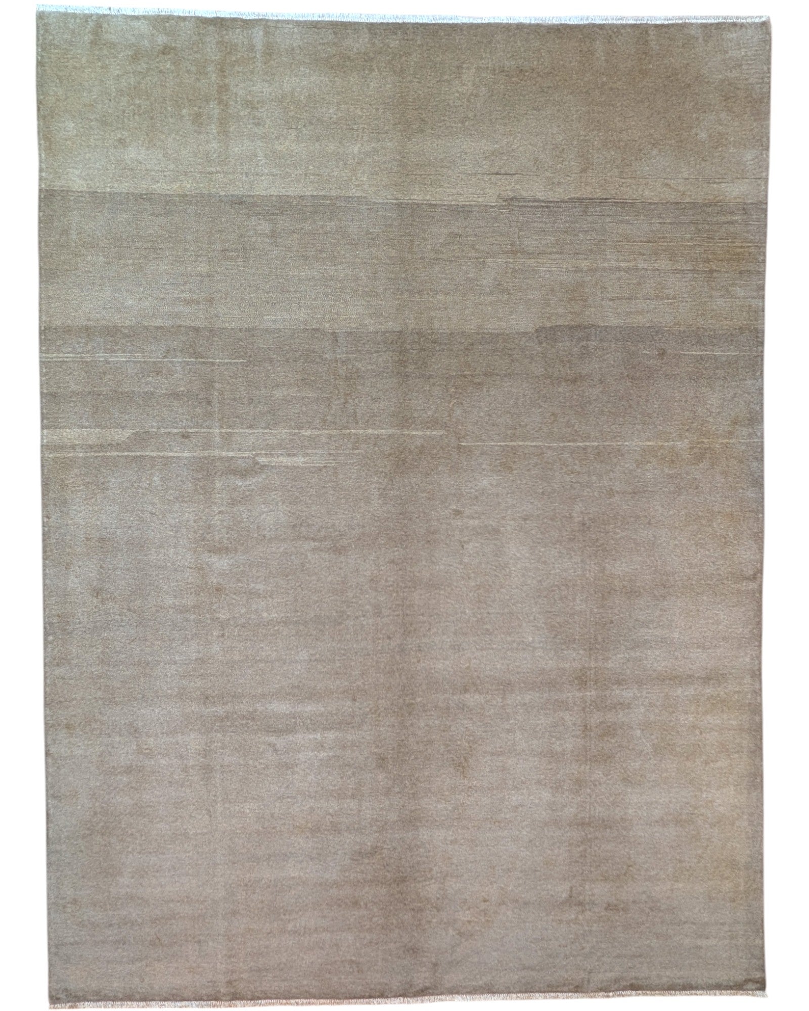 Tappeto moderno "Serenità Naturale", 367x273 cm, beige con sfumature tono su tono, minimalismo e raffinatezza, certificato di autenticità incluso.