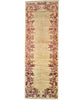 Tappeto Moderno 234x80 cm, Afghanistan, corridore con fondo beige–miele e decorazioni floreali rosse sui bordi, annodato a mano in lana vegetale.