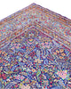 Tappeto Tabriz persiano 486x357 cm rettangolare, annodato a mano, con motivo floreale fitto multicolore su fondo azzurro e blu.