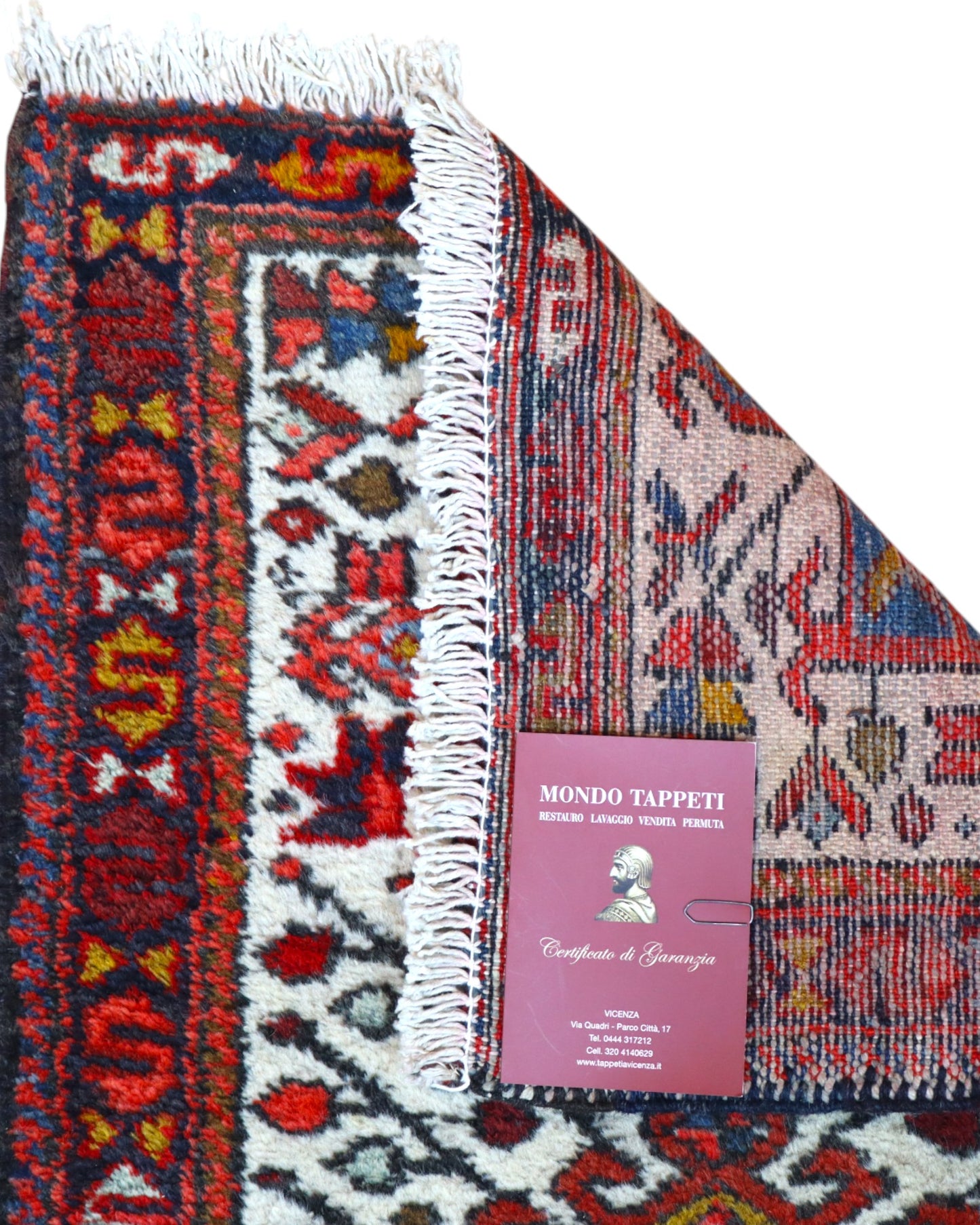 Tappeto Gharage persiano annodato a mano 238x65 cm in lana e cotone, realizzato con colori vegetali.