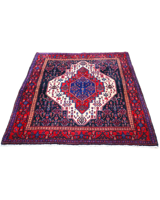 Tappeto orientale blu 160x134 cm decorativo per ingresso elegante