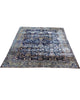 tappeto persiano Kashan annodato a mano 362x247 cm blu notte con motivo floreale a tutto campo