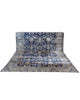 tappeto persiano Kashan annodato a mano 362x247 cm blu notte con motivo floreale a tutto campo