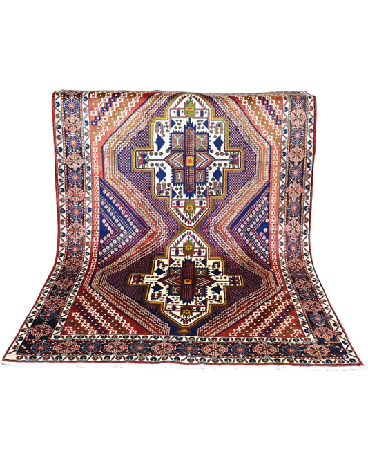 Tappeto Afshari beige e blu 223x157 cm per sala da pranzo