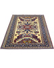 Tappeto Shirvan Afghan 164x117 cm, annodato a mano, con campo avorio, medaglione geometrico centrale e bordo decorato.
