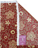Tappeto Moderno 349x282 cm annodato a mano con fondo rosso e motivi floreali chiari.