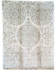 Tappeto moderno 235x177 cm Persia con fondo beige e motivi ornamentali ton sur ton, annodato a mano in lana e cotone.