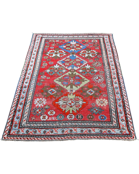 Tappeto orientale antico rosso 166x110 cm decorativo per ingresso raffinato