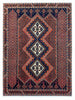 Tappeto Persiano Afshari 231x168 cm Rosso Terracotta e Blu Geometrico