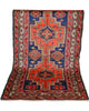 Tappeto Orientale Shirvan Antico 197x122 cm fatto a mano con eleganti motivi geometrici tradizionali.