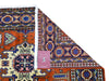 Tappeto Ardabil persiano annodato a mano 183x138 cm in pura lana con colori vegetali, motivo geometrico centrale, rosso mattone beige e blu, autentico tappeto orientale con certificato.