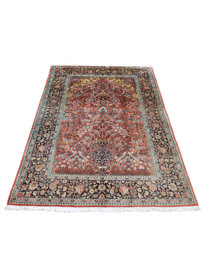 Indian silk rug 195x120cm