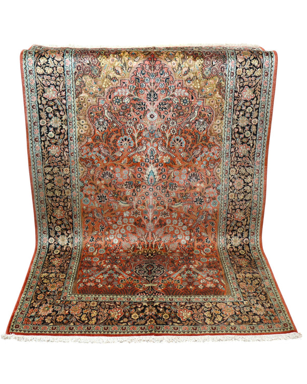 Indian silk rug 195x120cm