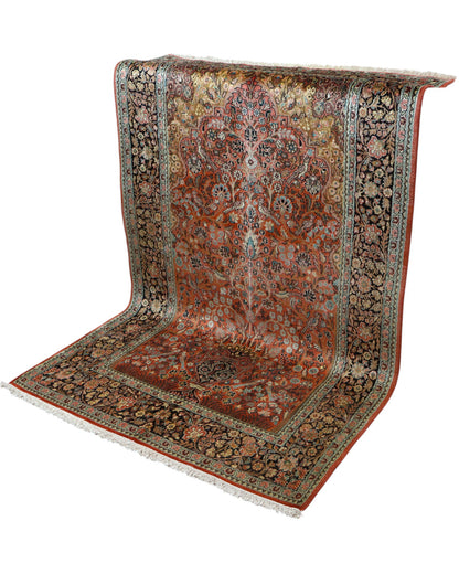 Indian silk rug 195x120cm