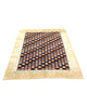 Tappeto moderno Gabbhe 197x149 cm, mosaico geometrico multicolore con rombi, cornice beige, artigianato persiano, certificato di autenticità incluso.