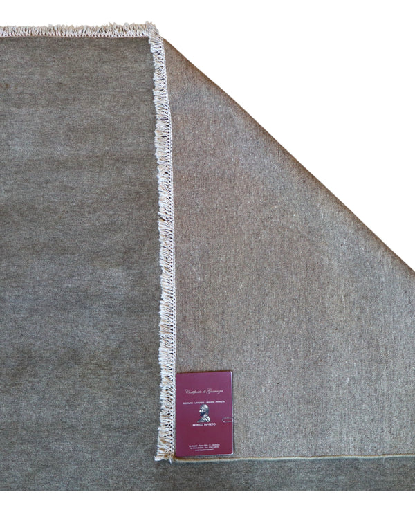 Tappeto moderno "Serenità Naturale", 367x273 cm, beige con sfumature tono su tono, minimalismo e raffinatezza, certificato di autenticità incluso.