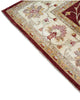 Tappeto Farahan Ziegler 346x272 cm con motivo floreale rosso, beige e oro, annodato a mano con lana pregiata e ordito in cotone robusto.