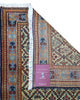 Passatoia turca annodata a mano 304x81 cm in lana e cotone con fondo beige e motivi geometrici tradizionali