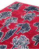 Tappeto moderno 238x178 cm Persia con alberi stilizzati neri e avorio su fondo rosso intenso. Annodato a mano in lana naturale.