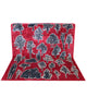 Tappeto moderno 238x178 cm Persia con alberi stilizzati neri e avorio su fondo rosso intenso. Annodato a mano in lana naturale.