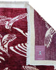 Tappeto moderno 233x177 cm Persia con fondo bordeaux e motivi di uccelli in avorio, annodato a mano in lana e cotone.