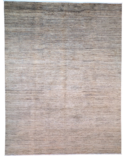Tappeto moderno "Armonie Naturali", 357x273 cm, fondo beige con sfumature tono su tono, design semplice e contemporaneo, certificato di autenticità incluso.