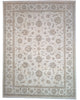 Tappeto Farahan Ziegler beige chiaro con motivi floreali e decorativi, annodato a mano in Afghanistan con lana e cotone tinti con colori vegetali.