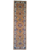 Passatoia Ziegler afgana, oro e beige, annodato a mano, 301x81 cm.