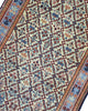 Passatoia turca annodata a mano 304x81 cm in lana e cotone con fondo beige e motivi geometrici tradizionali