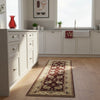 Tappeto Ziegler afgano, rosso melograno e beige, annodato a mano, 300x86 cm.