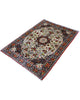 tappeto bijar persiano 160x115 cm fatto a mano fondo avorio con motivi floreali