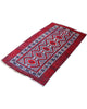 tappeto baluchistan 147x90 cm fatto a mano con motivi geometrici su fondo rosso
