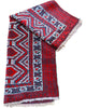 tappeto baluchistan 147x90 cm fatto a mano con motivi geometrici su fondo rosso
