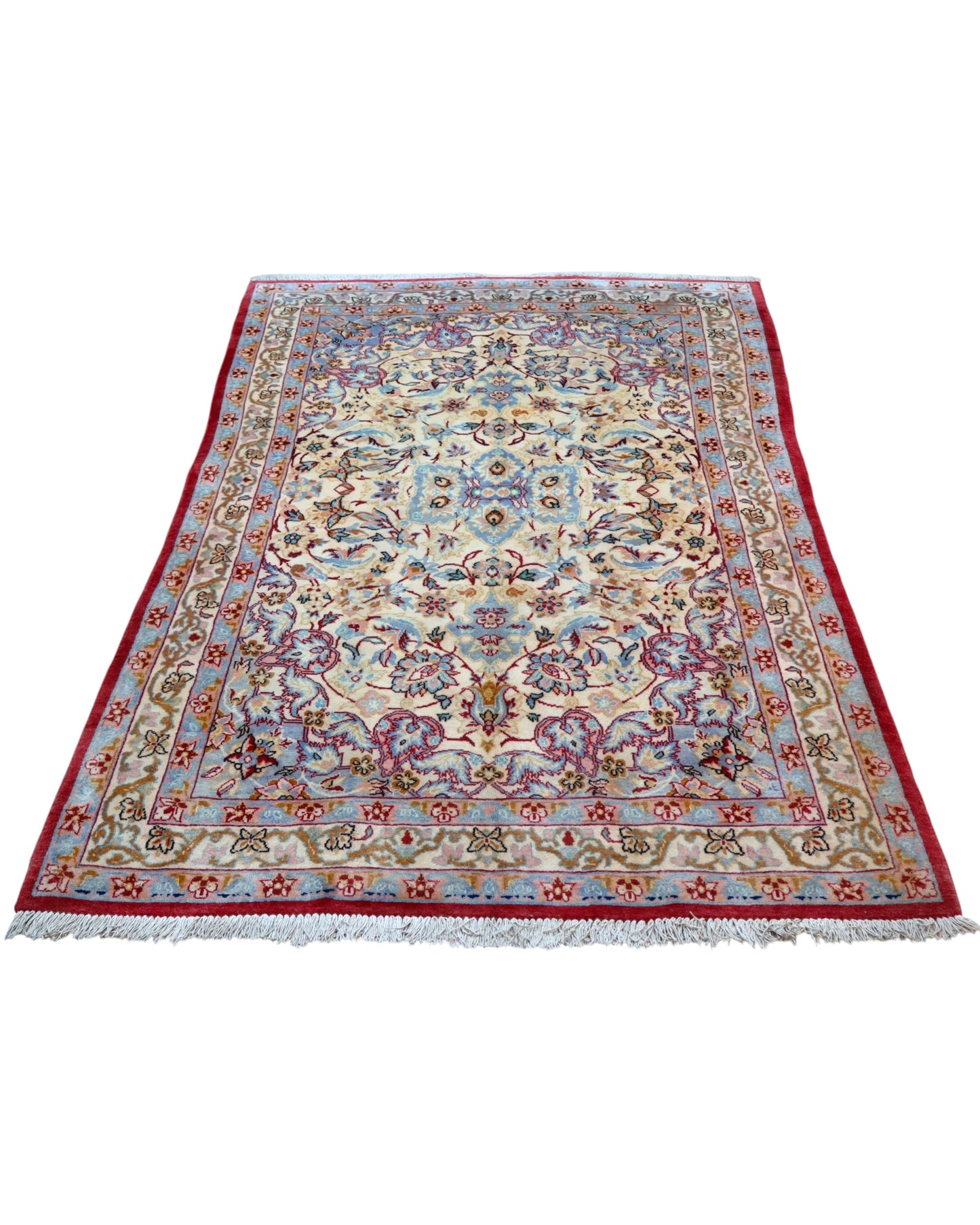 Tappeto persiano grande 230x141 cm avorio per ambiente interno luminoso