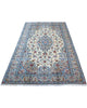 Tappeto Persiano Yazd 255x150 cm Avorio e Celeste con Medaglione