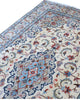 Tappeto Persiano Yazd 255x150 cm Avorio e Celeste con Medaglione