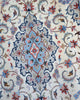 Tappeto Persiano Yazd 255x150 cm Avorio e Celeste con Medaglione