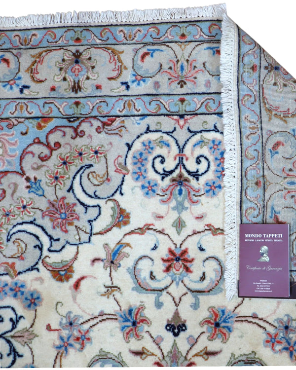 Tappeto persiano grande 255x150 cm avorio per soggiorno luminoso