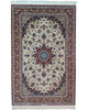 Tappeto persiano 238x154 cm avorio con medaglione floreale in soggiorno elegante