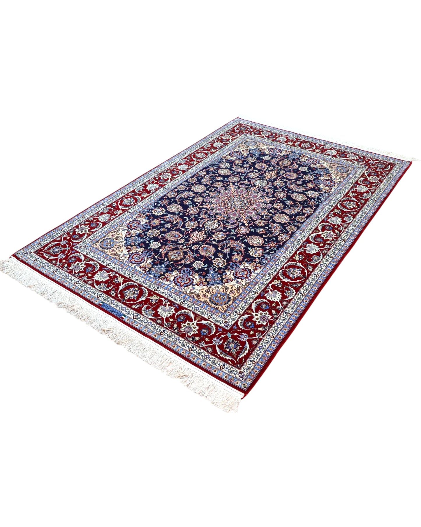 Tappeto blu e rosso 230x158 cm, perfetto per arricchire gli spazi di lusso