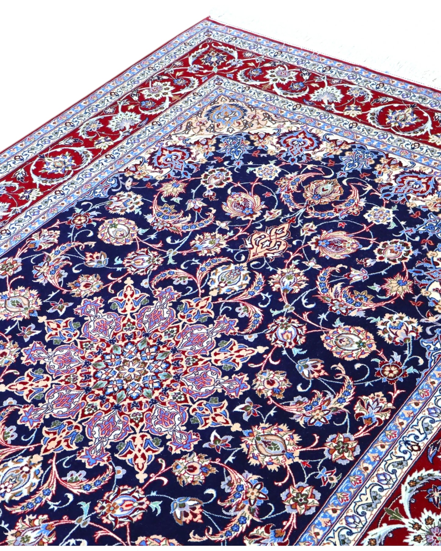 Tappeto persiano grande 230x158 cm con motivo floreale per arredamento elegante