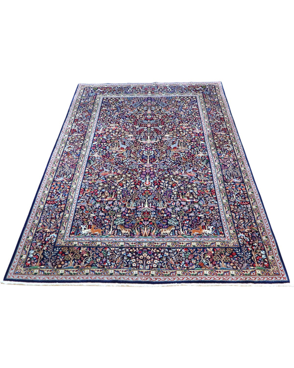 Tappeto persiano 230x151 cm con dettagli floreali intrincati, ideale per soggiorni e camere