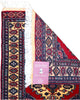 Tappeto Turkman persiano 192x70 cm, corridore con fondo rosso e rombi centrali avorio, annodato a mano in lana.