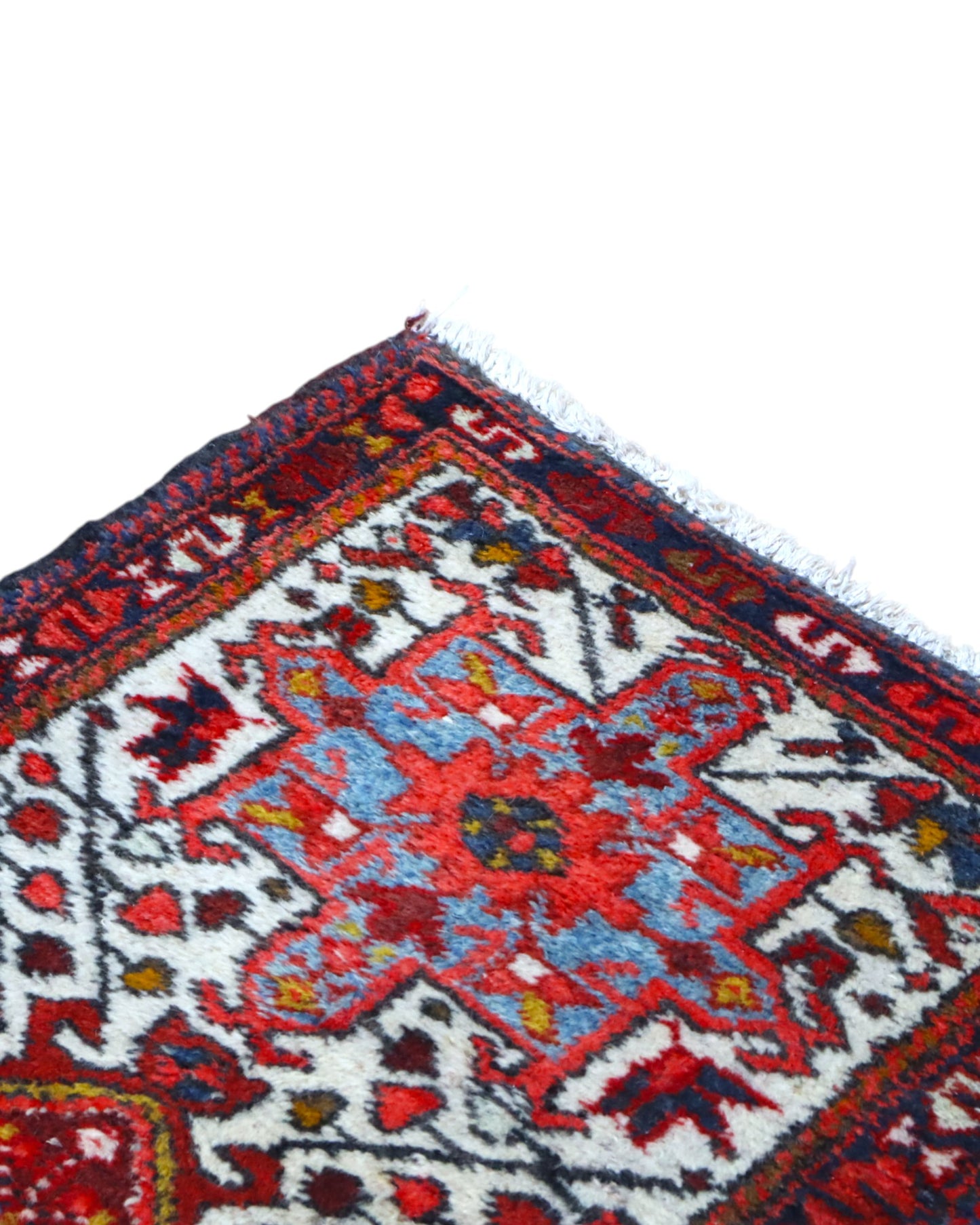 Tappeto Gharage persiano annodato a mano 238x65 cm in lana e cotone, realizzato con colori vegetali.